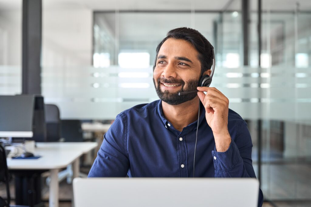 Smiling man with headset